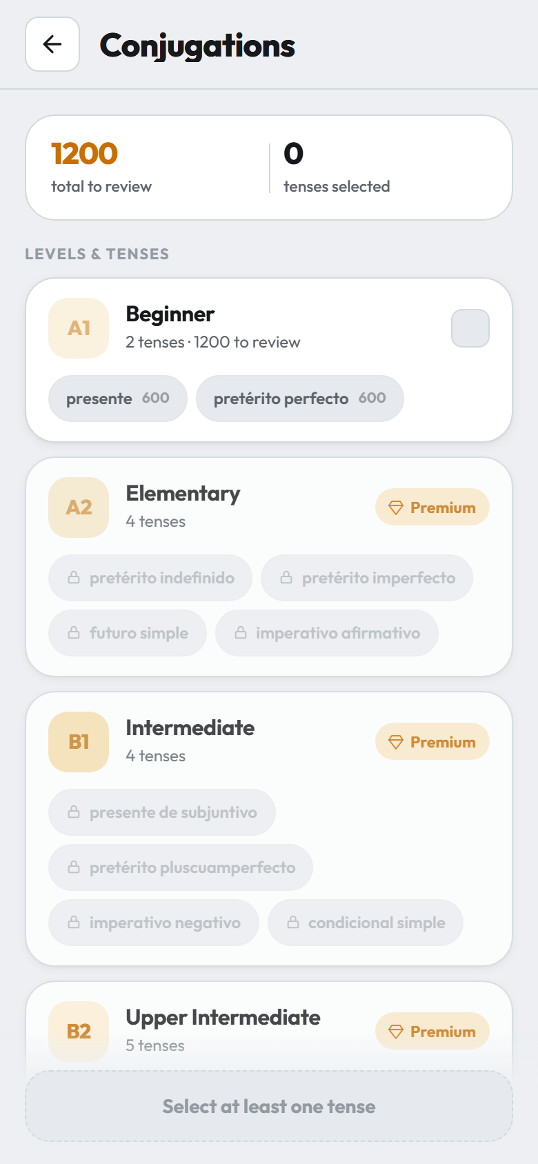 Tenses and conjugations